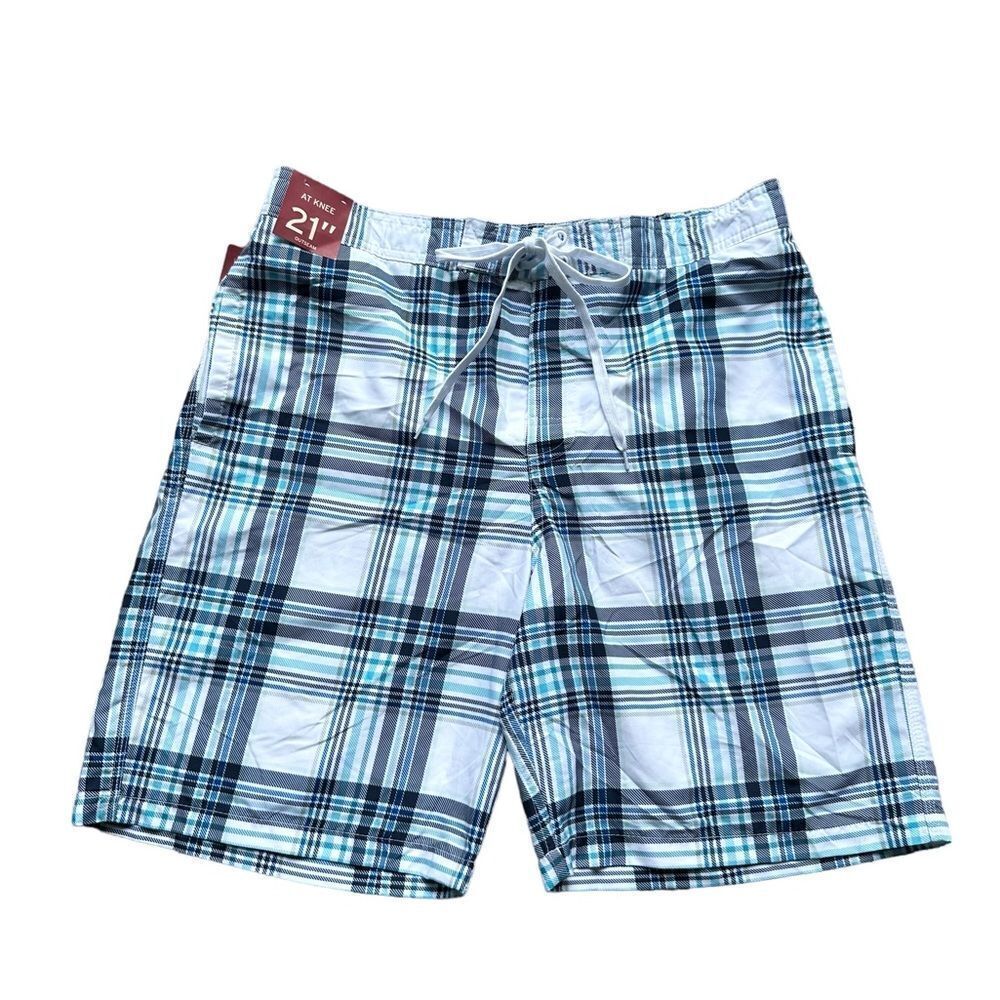 🆕Merona Men’s Plaid Board Shorts Swim Trunks